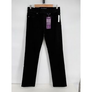 Gloria Vanderbilt Shape Effect High Rise Straight Jeans Black Rinse Sz 8 Average